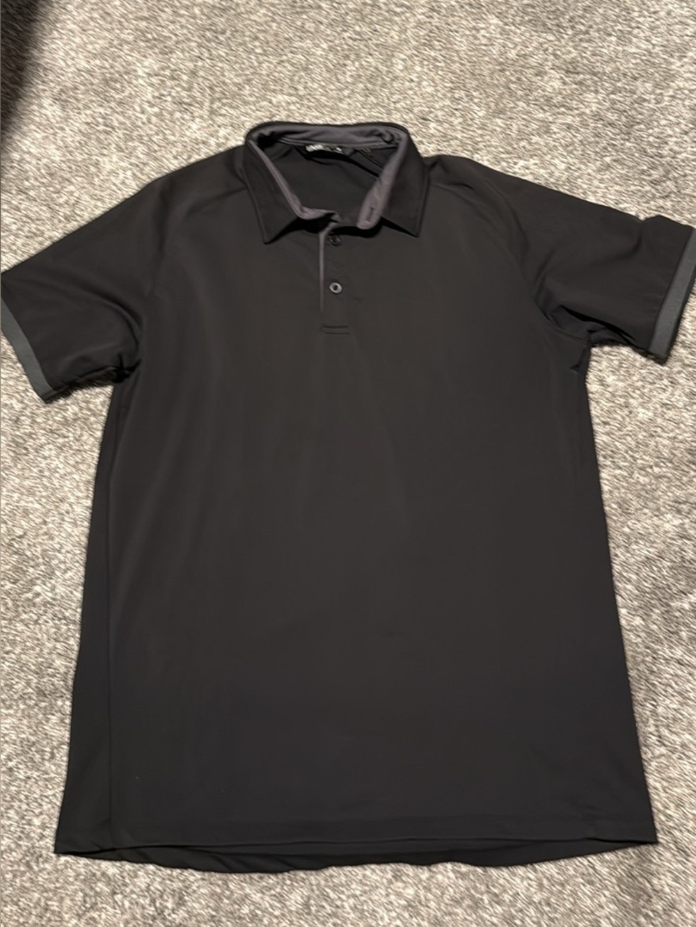 Unrl Men's Black Performance Golf Polo Shirt Medium